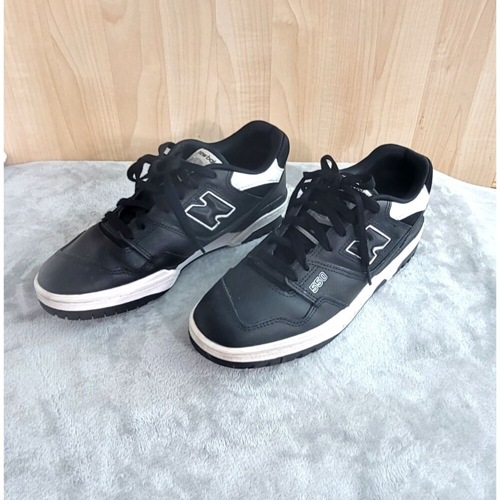 New Balance 550 Mens Size 12 Black White Shoes Sneakers